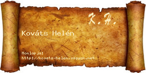 Kováts Helén névjegykártya